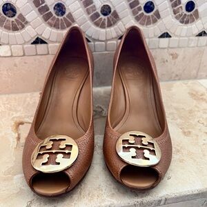 Tory Burch wedge peep toe heels